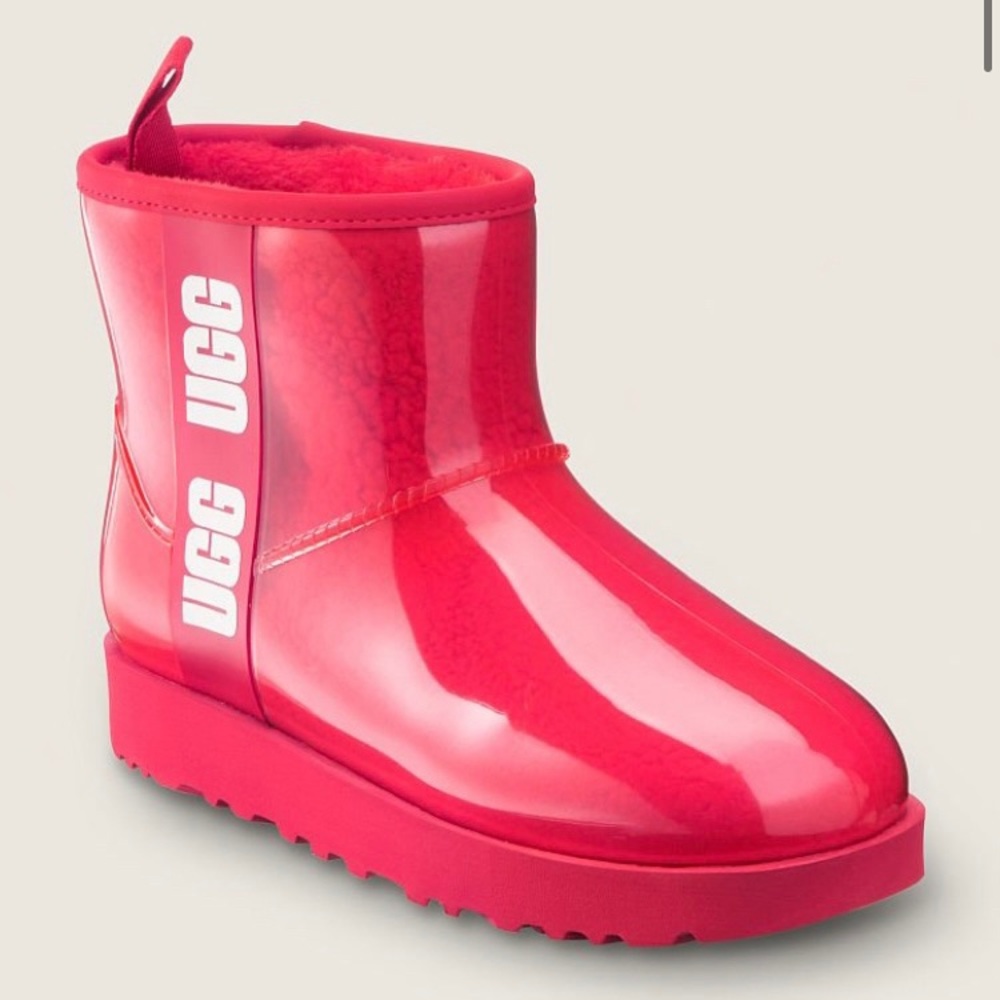 Clear Pink Ugg Rainboots